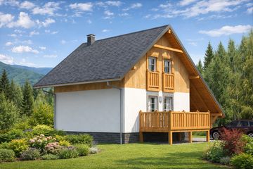  Projekt domu L-39 Dom złota szkieletowy (BBD1056) - projekt domu parterowego z poddaszem - Zdjęcie 3