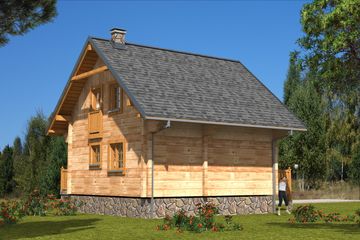  Projekt domu L-39 Dom z bali (BBD1057) - projekt domu parterowego z poddaszem - Zdjęcie 4