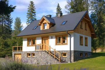  Projekt domu L-42 Dom cieszyńska szkieletowy (BBD1060) - projekt domu parterowego z poddaszem - Zdjęcie 1