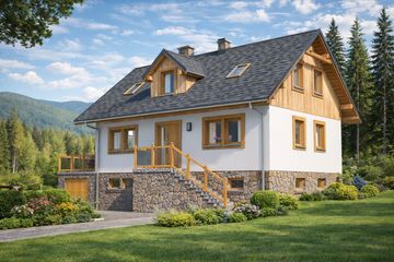  Projekt domu L-42 Dom cieszyńska szkieletowy (BBD1060) - projekt domu parterowego z poddaszem - Zdjęcie 2