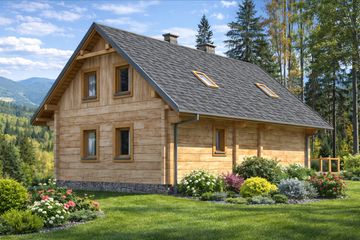  Projekt domu L-42 Dom cieszyńska z bali (BBD1061) - projekt domu parterowego z poddaszem - Zdjęcie 4