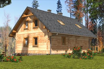  Projekt domu L-42 Dom cieszyńska z bali (BBD1061) - projekt domu parterowego z poddaszem - Zdjęcie 4