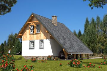  Projekt domu L-43 Dom ciemna szkieletowy (BBD1062) - projekt domu parterowego z poddaszem - Zdjęcie 3