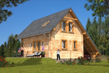  Projekt domu L-43 Dom ciemna z bali (BBD1063) - projekt domu parterowego z poddaszem - Zdjęcie 4