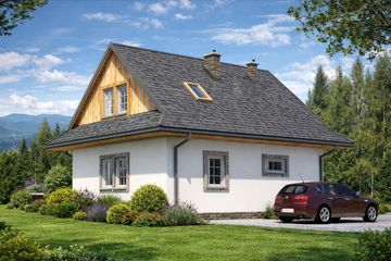  Projekt domu L-44 Dom biała szkieletowy (BBD1064) - projekt domu parterowego z poddaszem - Zdjęcie 4