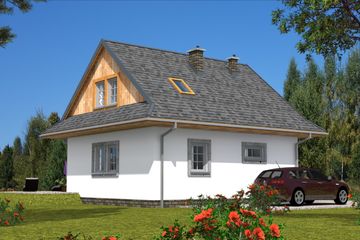  Projekt domu L-44 Dom biała szkieletowy (BBD1064) - projekt domu parterowego z poddaszem - Zdjęcie 4