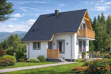  Projekt domu L-56 Dom kresowa murowany (BBD1076) - projekt domu parterowego z poddaszem - Zdjęcie 1