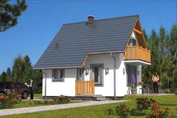  Projekt domu L-56 Dom kresowa murowany (BBD1076) - projekt domu parterowego z poddaszem - Zdjęcie 1