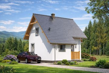  Projekt domu L-56 Dom kresowa murowany (BBD1076) - projekt domu parterowego z poddaszem - Zdjęcie 3