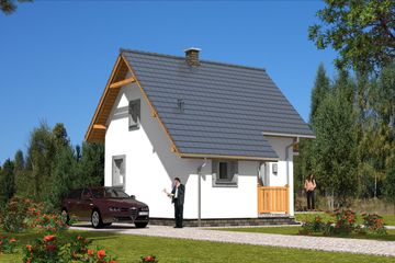  Projekt domu L-56 Dom kresowa murowany (BBD1076) - projekt domu parterowego z poddaszem - Zdjęcie 3