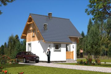  Projekt domu L-56 Dom kresowa szkieletowy (BBD1077) - projekt domu parterowego z poddaszem - Zdjęcie 3