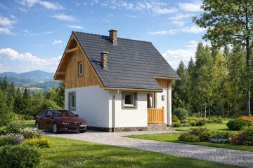  Projekt domu L-56 Dom kresowa szkieletowy (BBD1077) - projekt domu parterowego z poddaszem - Zdjęcie 3