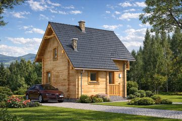  Projekt domu L-56 Dom kresowa z bali (BBD1078) - projekt domu parterowego z poddaszem - Zdjęcie 3