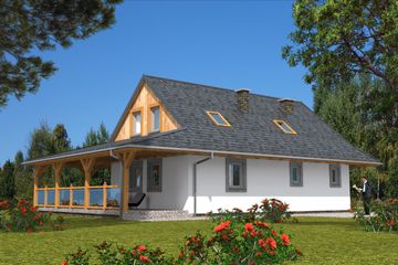  Projekt domu L-57 Dom ogrodowa szkieletowy (BBD1079) - projekt domu parterowego z poddaszem - Zdjęcie 4