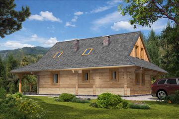  Projekt domu L-57 Dom ogrodowa z bali (BBD1080) - projekt domu parterowego z poddaszem - Zdjęcie 4