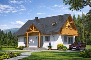  Projekt domu L-58 Dom zimowa szkieletowy (BBD1081) - projekt domu parterowego z poddaszem - Zdjęcie 2