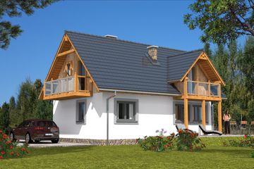  Projekt domu L-60 Dom letnia szkieletowy (BBD1085) - projekt domu parterowego z poddaszem - Zdjęcie 2