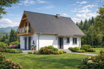  Projekt domu L-60 Dom letnia szkieletowy (BBD1085) - projekt domu parterowego z poddaszem - Zdjęcie 3