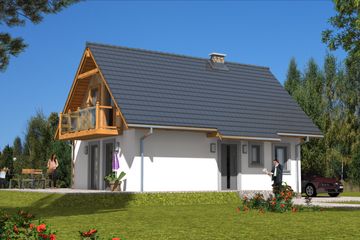  Projekt domu L-60 Dom letnia szkieletowy (BBD1085) - projekt domu parterowego z poddaszem - Zdjęcie 3