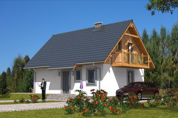  Projekt domu L-60 Dom letnia szkieletowy (BBD1085) - projekt domu parterowego z poddaszem - Zdjęcie 4