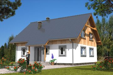  Projekt domu L-70 Dom wesoła szkieletowy (BBD1096) - projekt domu parterowego z poddaszem - Zdjęcie 3