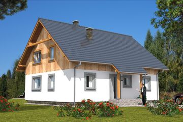  Projekt domu L-70 Dom wesoła szkieletowy (BBD1096) - projekt domu parterowego z poddaszem - Zdjęcie 4