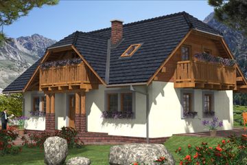  Projekt domu L-72 Dom wiosenna - szkieletowy (BBD1100) - projekt domu parterowego z poddaszem - Zdjęcie 1