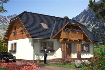  Projekt domu L-72 Dom wiosenna - szkieletowy (BBD1100) - projekt domu parterowego z poddaszem - Zdjęcie 2