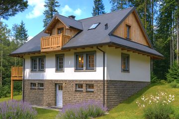  Projekt domu L-75 Dom willowa murowany (BBD1106) - projekt domu parterowego z poddaszem - Zdjęcie 3