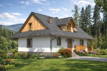  Projekt domu L-75 Dom willowa szkieletowy (BBD1107) - projekt domu parterowego z poddaszem - Zdjęcie 4