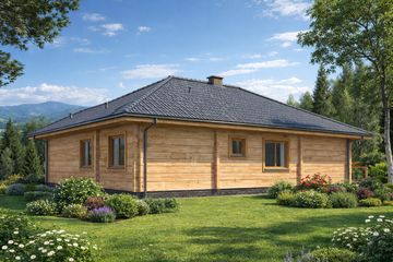  Projekt domu L-76 Dom jesienna z bali (BBD1110) - projekt domu parterowego - Zdjęcie 4