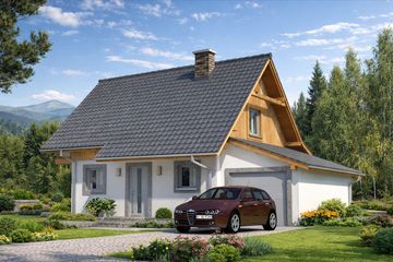  Projekt domu L-83 Dom bielska szkieletowy (BBD1118) - projekt domu parterowego z poddaszem - Zdjęcie 1