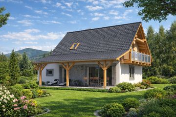  Projekt domu L-83 Dom bielska szkieletowy (BBD1118) - projekt domu parterowego z poddaszem - Zdjęcie 2