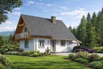  Projekt domu L-83 Dom bielska szkieletowy (BBD1118) - projekt domu parterowego z poddaszem - Zdjęcie 3
