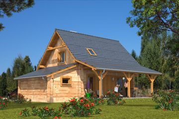  Projekt domu L-83 Dom bielska z bali (BBD1119) - projekt domu parterowego z poddaszem - Zdjęcie 6