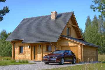  Projekt domu L-83 Dom bielska z bali (BBD1119) - projekt domu parterowego z poddaszem - Zdjęcie 2