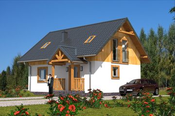  Projekt domu L-82 Dom szkieletowy (BBD1121) - projekt domu parterowego z poddaszem - Zdjęcie 2