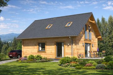  Projekt domu L-82 Dom pszczyńska z bali (BBD1122) - projekt domu parterowego z poddaszem - Zdjęcie 3