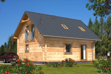  Projekt domu L-82 Dom pszczyńska z bali (BBD1122) - projekt domu parterowego z poddaszem - Zdjęcie 4