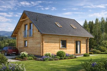  Projekt domu L-82 Dom pszczyńska z bali (BBD1122) - projekt domu parterowego z poddaszem - Zdjęcie 4
