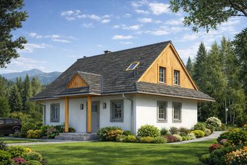  Projekt domu L-88 Dom szkieletowy (BBD1123) - projekt domu parterowego z poddaszem - Zdjęcie 1