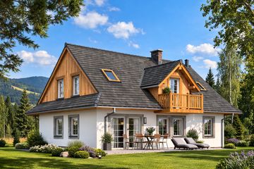  Projekt domu L-88 Dom szkieletowy (BBD1123) - projekt domu parterowego z poddaszem - Zdjęcie 2