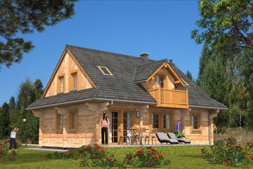  Projekt domu L-88 Dom z bali (BBD1124) - projekt domu parterowego z poddaszem - Zdjęcie 4