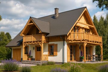  Projekt domu L-89 Dom konwaliowa szkieletowy (BBD1131) - projekt domu parterowego z poddaszem - Zdjęcie 1