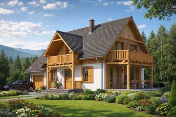  Projekt domu L-89 Dom konwaliowa szkieletowy (BBD1131) - projekt domu parterowego z poddaszem - Zdjęcie 1