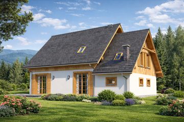  Projekt domu L-89 Dom konwaliowa szkieletowy (BBD1131) - projekt domu parterowego z poddaszem - Zdjęcie 4