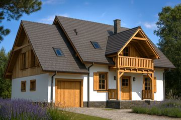  Projekt domu L-89 Dom konwaliowa szkieletowy (BBD1131) - projekt domu parterowego z poddaszem - Zdjęcie 2