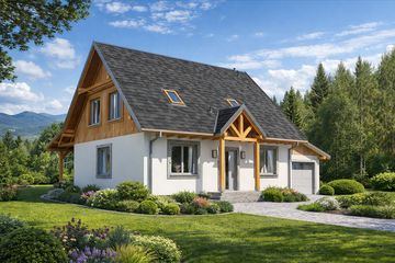  Projekt domu L-91 Dom cyprysowa szkieletowy (BBD1135) - projekt domu parterowego z poddaszem - Zdjęcie 2