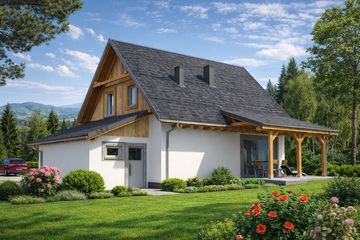  Projekt domu L-91 Dom cyprysowa szkieletowy (BBD1135) - projekt domu parterowego z poddaszem - Zdjęcie 4