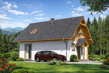  Projekt domu L-92 Dom jaskółcza szkieletowy (BBD1137) - projekt domu parterowego z poddaszem - Zdjęcie 3